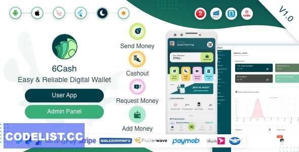 6Cash v1.0 - Digital Wallet Mobile App with Laravel Admin Panel » Premium Scripts, Plugins & Mobile