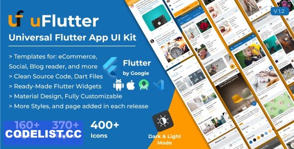 uFlutter v1.3 - Universal Flutter UI Kit - Biggest Kit Widgets &amp; Templates Multipurpose Flutter Apps &raquo; Premium Scripts, Plugins &amp; Mobile