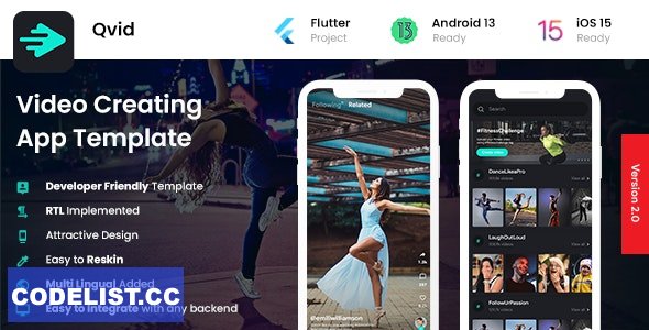Qvid v3.0.0 - 2 App Template - Video Creating App Short Video App » Premium Scripts, Plugins & Mobile