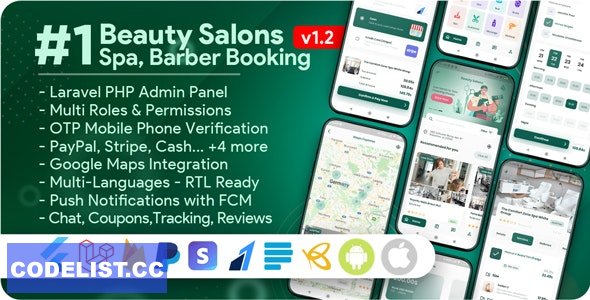 Beauty Salons, Spa, Massage, Barber Booking, Business Listing Multi-Vendor App with Admin Panel v1.2.1 » Premium Scripts, Plugins & Mobile
