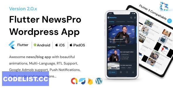 NewsPro v2.0.0 - Flutter News App For Wordpress » Premium Scripts, Plugins & Mobile