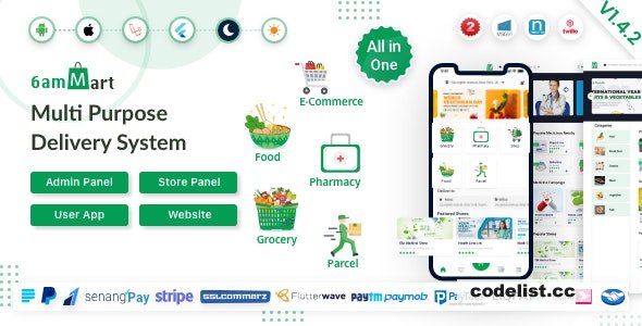 6amMart v1.4.2 - Multivendor Food, Grocery, eCommerce, Parcel, Pharmacy delivery app with Admin & Website » Premium Scripts, Plugins & Mobile