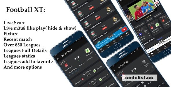 Football XT v1.0 - football live score, fixture, leagues, live tv and more » Premium Scripts, Plugins & Mobile