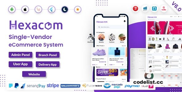 Hexacom v7.2 - single vendor eCommerce App with Website, Admin Panel and Delivery boy app - nulled » Premium Scripts, Plugins & Mobile