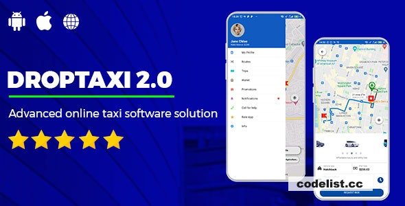 Droptaxi v2.0 - white label taxi app software script » Premium Scripts, Plugins & Mobile