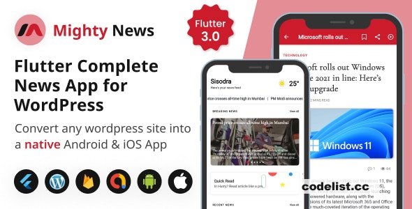 MightyNews v3.1.0 - Flutter News App with Wordpress backend » Premium Scripts, Plugins & Mobile