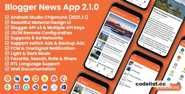 Blogger News App v2.1.0 - Blogger API v3 » Premium Scripts, Plugins & Mobile
