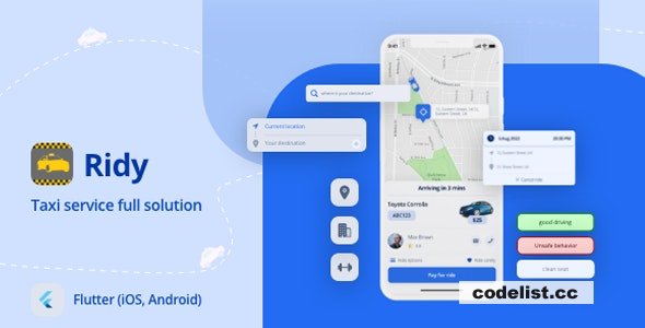 Ridy Flutter v2.5.6 - Full Taxi solution » Premium Scripts, Plugins & Mobile