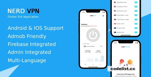 Nerd VPN v6.0.1 - Flutter VPN Full Application with IAP, Integrated with Backend and Admin Panel » Premium Scripts, Plugins & Mobile