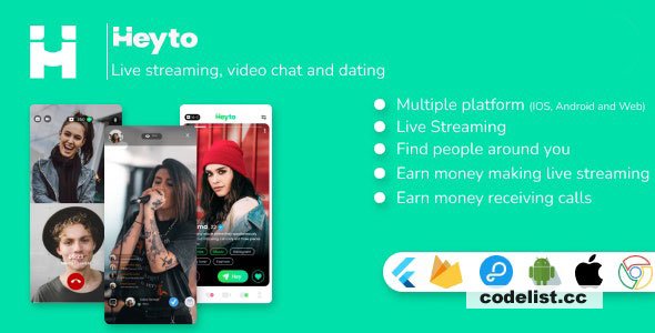 Heyto v1.0 - Live Streaming (iOS, Android and Web) Paid Video calls and Dating, Payouts with Admin Panel » Premium Scripts, Plugins & Mobile