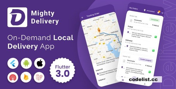 MightyDelivery v19.0 - On Demand Local Delivery System Flutter App » Premium Scripts, Plugins & Mobile