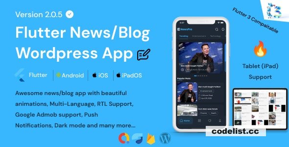 NewsPro v2.1.0 - Blog/News/Article App For Wordpress » Premium Scripts, Plugins & Mobile