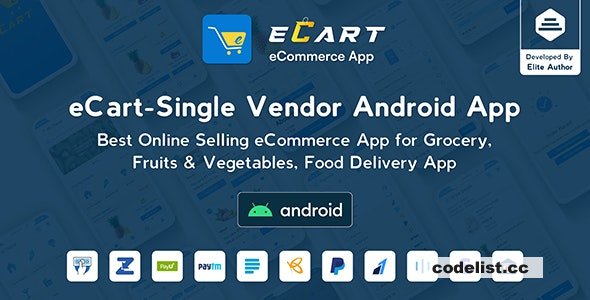 eCart v5.0.0 - Grocery, Food Delivery, Fruits & Vegetable store, Full Android Ecommerce App » Premium Scripts, Plugins & Mobile
