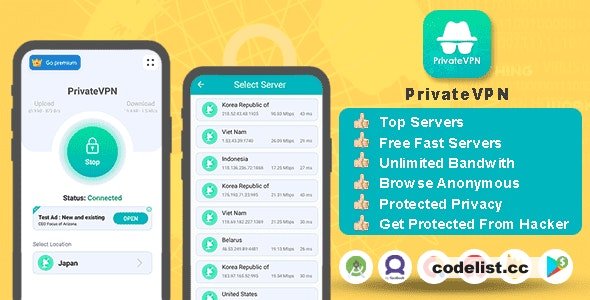 Private VPN App v1.0 - Free VPN Server - Paid VPN Servers - Admob Facebook Ads - Fast VPN & Secure VPN » Premium Scripts, Plugins & Mobile