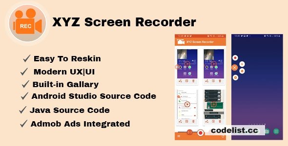 XYZ Screen Recorder v1.0 - Native Android App - Admob Ads » Premium Scripts, Plugins & Mobile