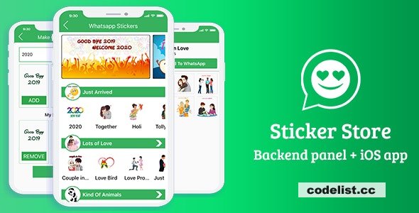 Sticker For Whatsapp v2.1 - Animated Sticker app for iOS (Admin Panel + iOS app + Web API + Database) » Premium Scripts, Plugins & Mobile
