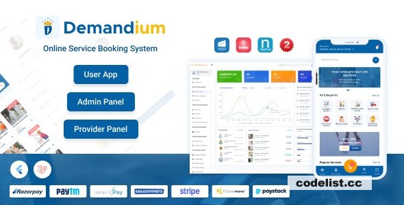 Demandium v1.1 - Multi Provider On Demand, Handyman, Home service App with admin panel - nulled » Premium Scripts, Plugins & Mobile