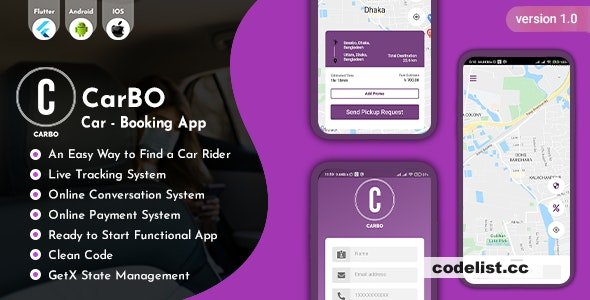 CarBo v1.0 - Online Car Booking Flutter App UI Kit » Premium Scripts, Plugins & Mobile