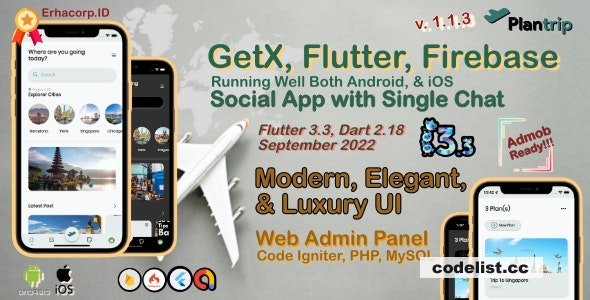 PlanTrip v1.1.3 - Social Flutter v.3.3 Full App with Chat | Web Admin Panel | Google Admob » Premium Scripts, Plugins & Mobile
