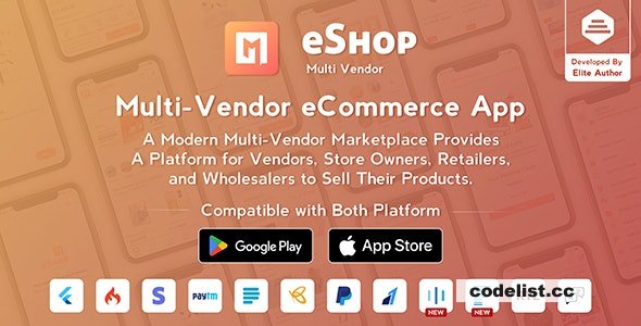eShop v2.0.9 - Multi Vendor eCommerce App & eCommerce Vendor Marketplace Flutter App » Premium Scripts, Plugins & Mobile