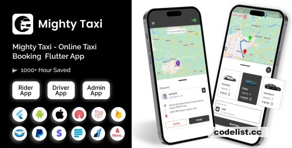 MightyTaxi v2.0 - Flutter Online Taxi Booking Full Solution | User App | Admin Laravel Panel | Driver app » Premium Scripts, Plugins & Mobile