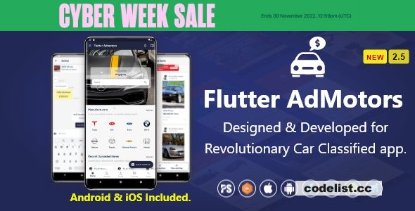 Flutter AdMotors For Car Classified BuySell iOS and Android App with Chat v2.5 » Premium Scripts, Plugins & Mobile