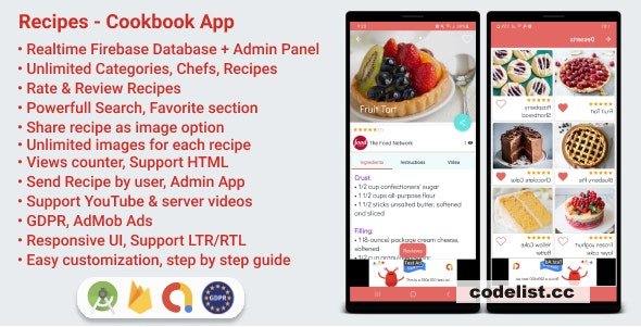 Recipes v1.6 - Cookbook App for Android with Admin Panel » Premium Scripts, Plugins & Mobile