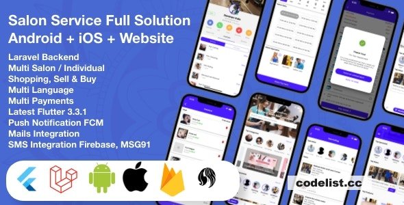 Multi Salon, Individual Appointments Booking System Full App Solution Flutter / Laravel / Angular v6.0 &raquo; Premium Scripts, Plugins &amp; Mobile