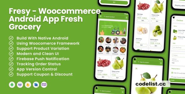 Fresy v2.1 - Woocommerce Android App Fresh Grocery » Premium Scripts, Plugins & Mobile