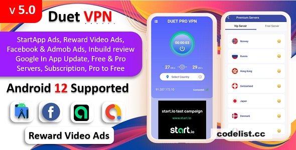 Duet Pro VPN App v5.0 - Secure VPN App &amp; Fast VPN &raquo; Premium Scripts, Plugins &amp; Mobile