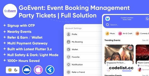 GoEvent v1.0 - Event Booking Management | Event Planner | Ticket Booking | Flutter Full Solution App » Premium Scripts, Plugins & Mobile