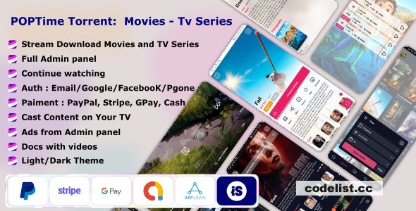 POPTime v1.0 - Torrent App Movies ᄄC TV Series ᄄC Cast system » Premium Scripts, Plugins & Mobile