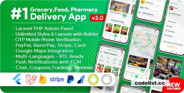 Grocery, Food, Pharmacy, Store Delivery Mobile App with Admin Panel v3.0 » Premium Scripts, Plugins & Mobile