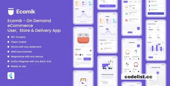 Ecomik v1.0 ᄄC Ecommerce Flutter App Template for User, Store and Delivery » Premium Scripts, Plugins & Mobile