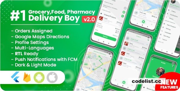 Delivery Boy for Groceries, Foods, Pharmacies, Stores Flutter App v2.0.0 » Premium Scripts, Plugins & Mobile