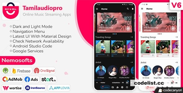 Tamilaudiopro v6.1 - Online Music Streaming Apps » Premium Scripts, Plugins & Mobile