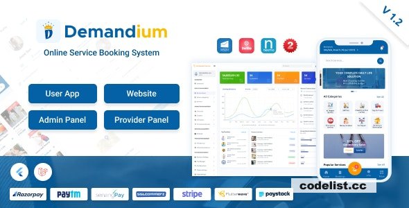 Demandium v2.1 - Multi Provider On Demand, Handyman, Home service App with admin panel - nulled » Premium Scripts, Plugins & Mobile