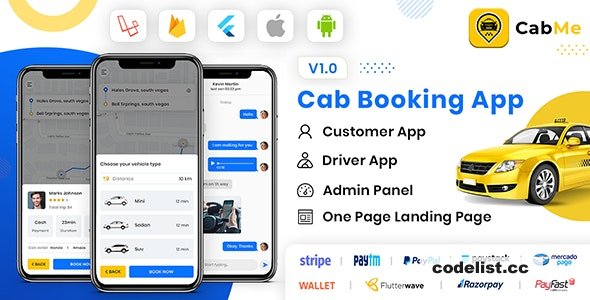 CabME v3.3.2 - Flutter Complete Taxi Booking Solution » Premium Scripts, Plugins & Mobile