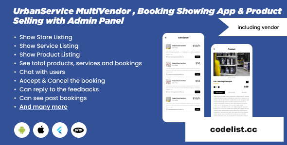 UrbanService v1.0 - Multipurpose User and Vendor Booking App » Premium Scripts, Plugins & Mobile