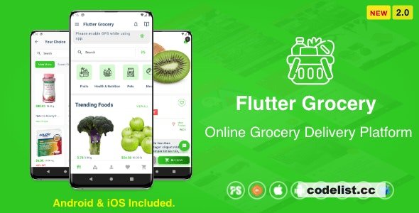 Flutter Multi Vendor Grocery (Convenience Store, Food, Vegetable, Fresh Fruit, eCommerce, Retail) v2.0 » Premium Scripts, Plugins & Mobile