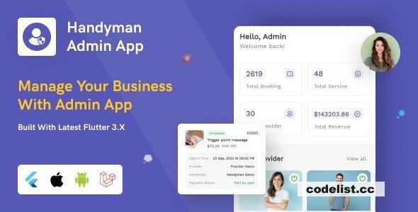 Handyman Admin App v1.6.0 - Add-on &raquo; Premium Scripts, Plugins &amp; Mobile
