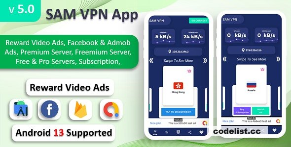 SAM VPN App v6.0 - Secure VPN and Fast Servers VPN » Premium Scripts, Plugins & Mobile