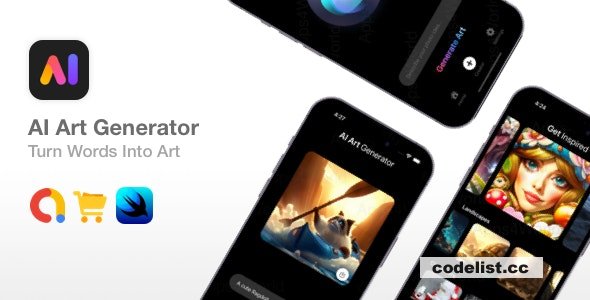 AI Art Generator v1.0 - SwiftUI Art Generator Source Code » Premium Scripts, Plugins & Mobile
