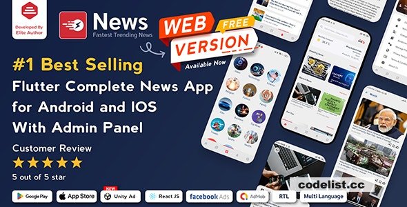 News v3.2.1 - Flutter News App for Android & iOS with Admin Panel - nulled » Premium Scripts, Plugins & Mobile