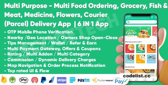 Delivery King v1.2 - Multi Purpose Food, Grocery, Fish-Meat, Pharmacy, Flower, Courier Delivery » Premium Scripts, Plugins & Mobile