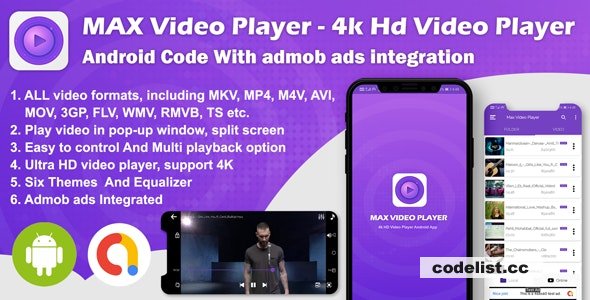 Android Max Player v2.0 - 4k HD Video Player with Admob Ads » Premium Scripts, Plugins & Mobile
