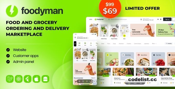 Foodyman v2024-02 - Multi-Restaurant Food and Grocery » Premium Scripts, Plugins & Mobile