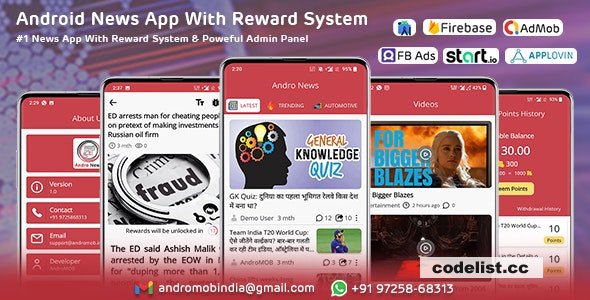Andro News v1.0 - Android News App With Reward System » Premium Scripts, Plugins & Mobile