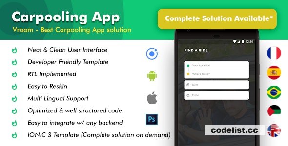 Vroom v1.3 - Carpooling App Bike Pooling App » Premium Scripts, Plugins & Mobile