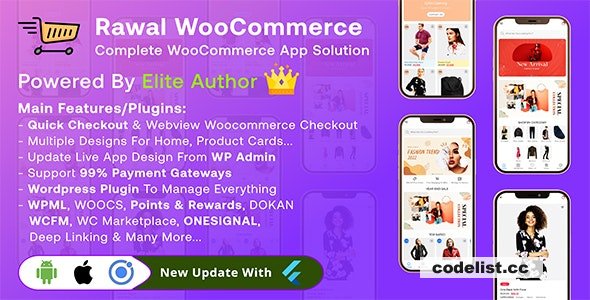 Rawal v3.1.1 - Ionic Woocommerce & Flutter Woocommerce Full Mobile Application Solution with Setting Plugin » Premium Scripts, Plugins & Mobile